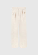 Pierre - Relaxed Fit Linen Pleated Tailored Trousers - Natural