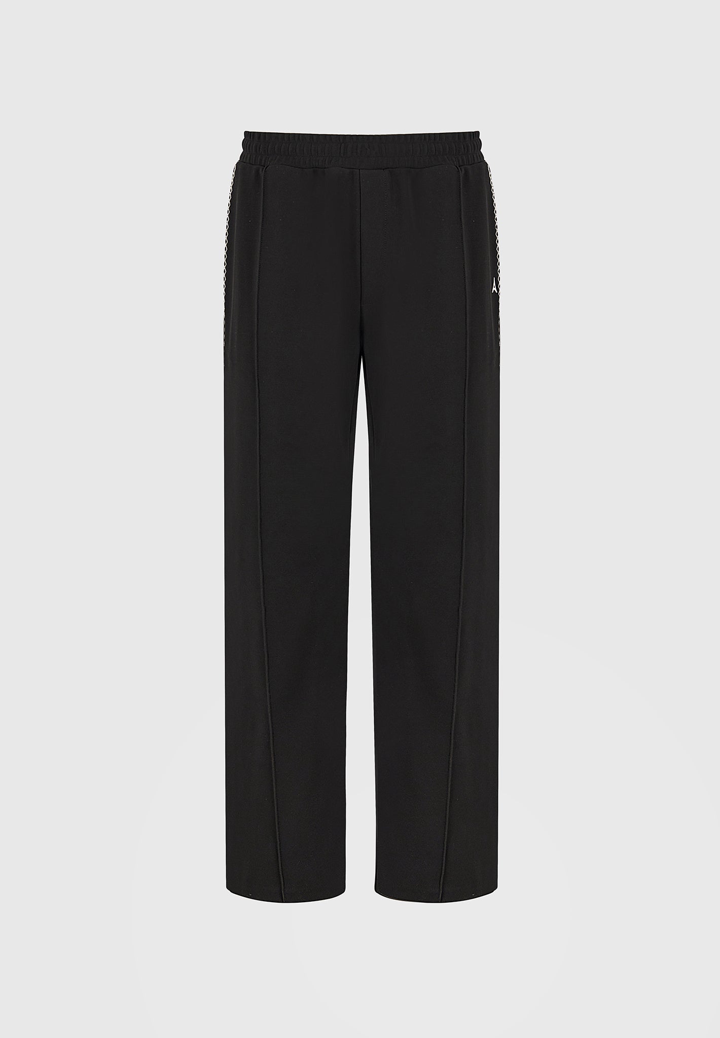Gael - Contrast Whipstitch Relaxed Track Pants - Black