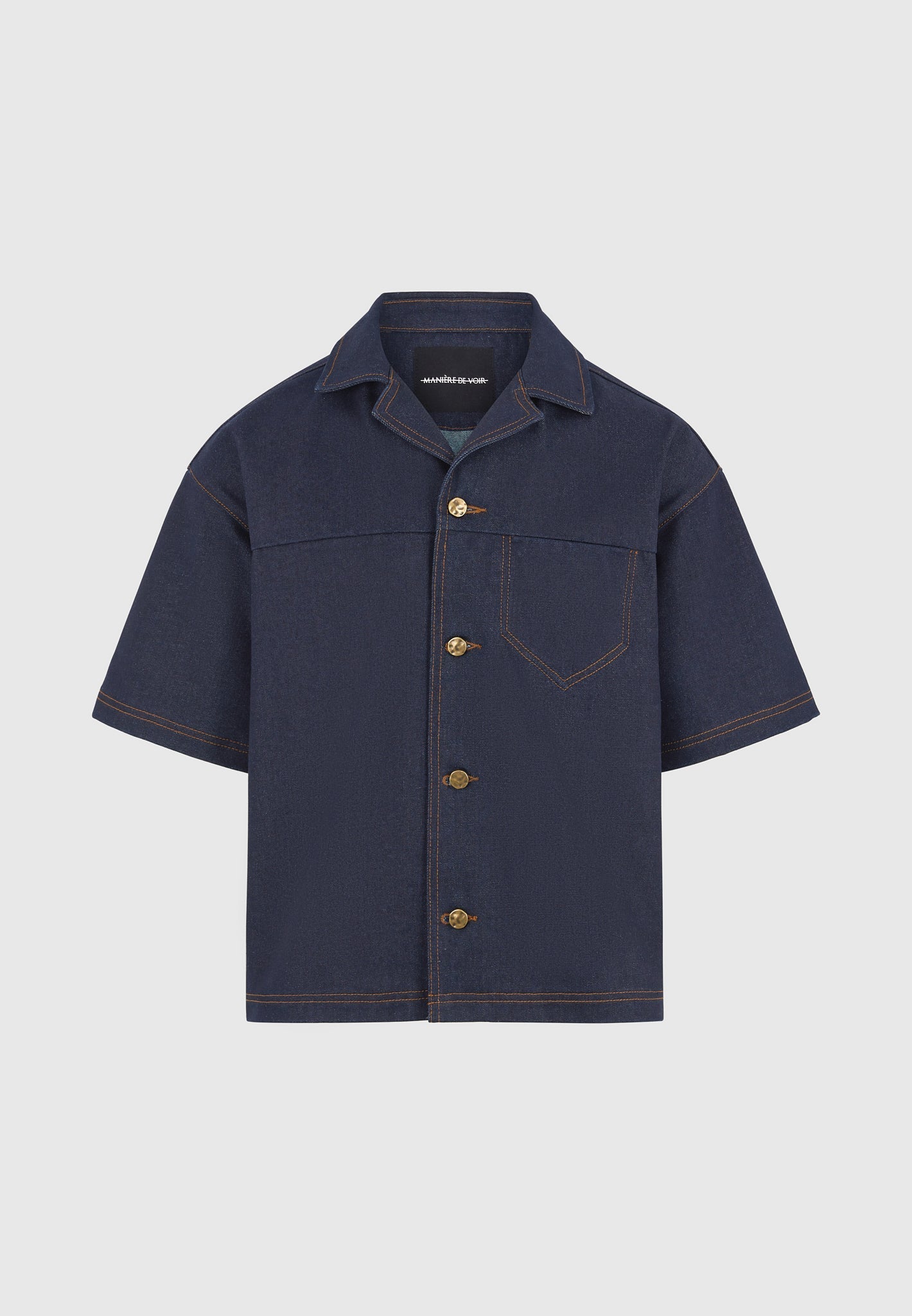 Carl - Boxy Denim Revere Shirt - Indigo
