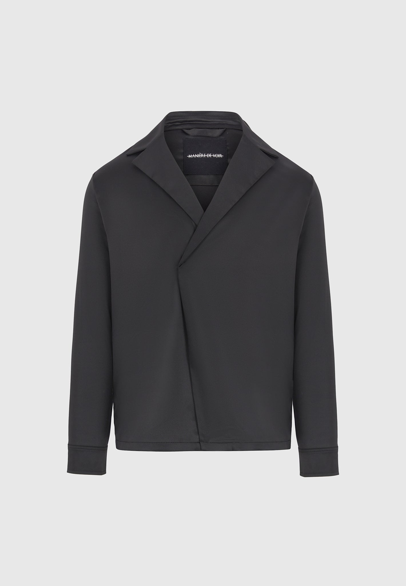 Alban - Satin Double Breasted Shirt - Black