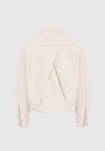 Damien - Denim Jacket with Back Pleat - Cream