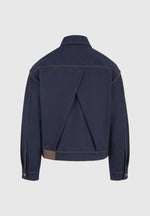 Damien - Denim Jacket with Back Pleat - Indigo