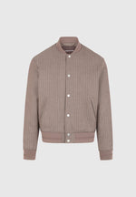 Savin - Pinstripe Bomber Jacket - Taupe