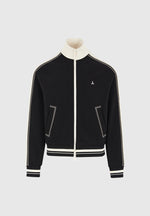 Tristan - Contrast Whipstitch Raglan Track Jacket - Black