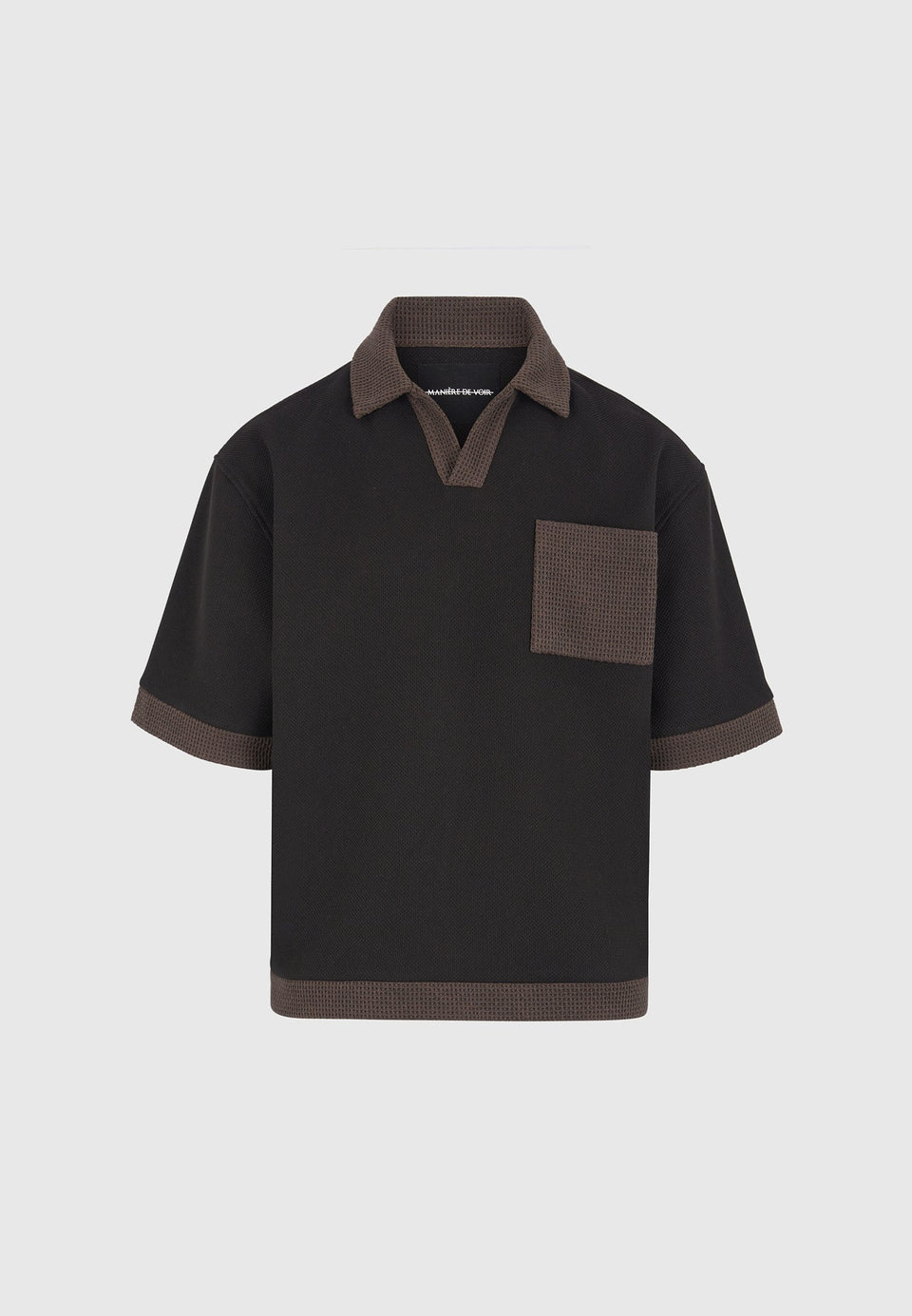 boxy-polo-shirt-with-crochet-detail-black