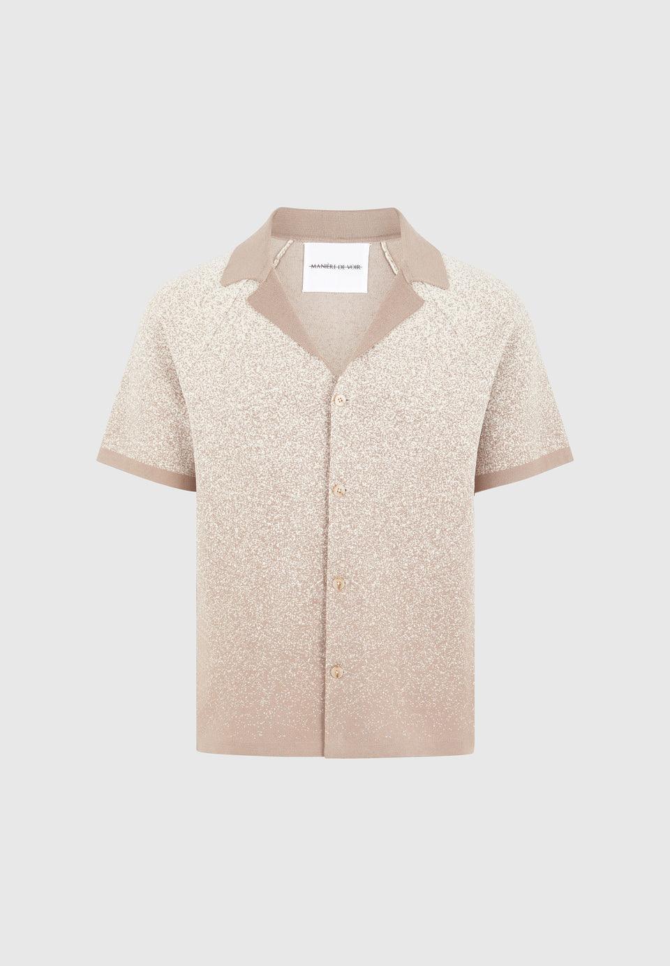 Martial - Ombré Knit Revere Shirt - Beige/White