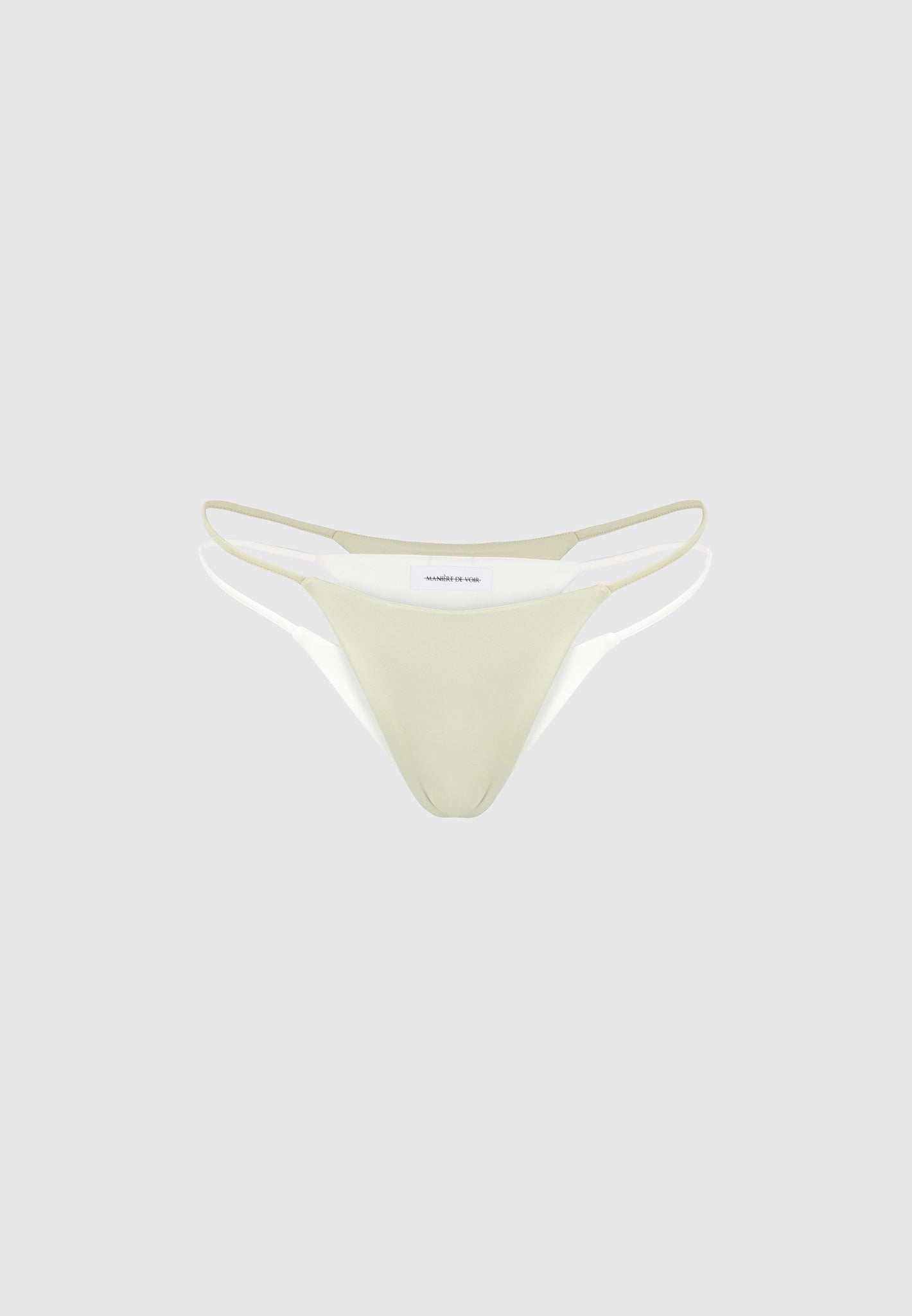 Nelly - Double Layer Bikini Bottoms - Sage/White