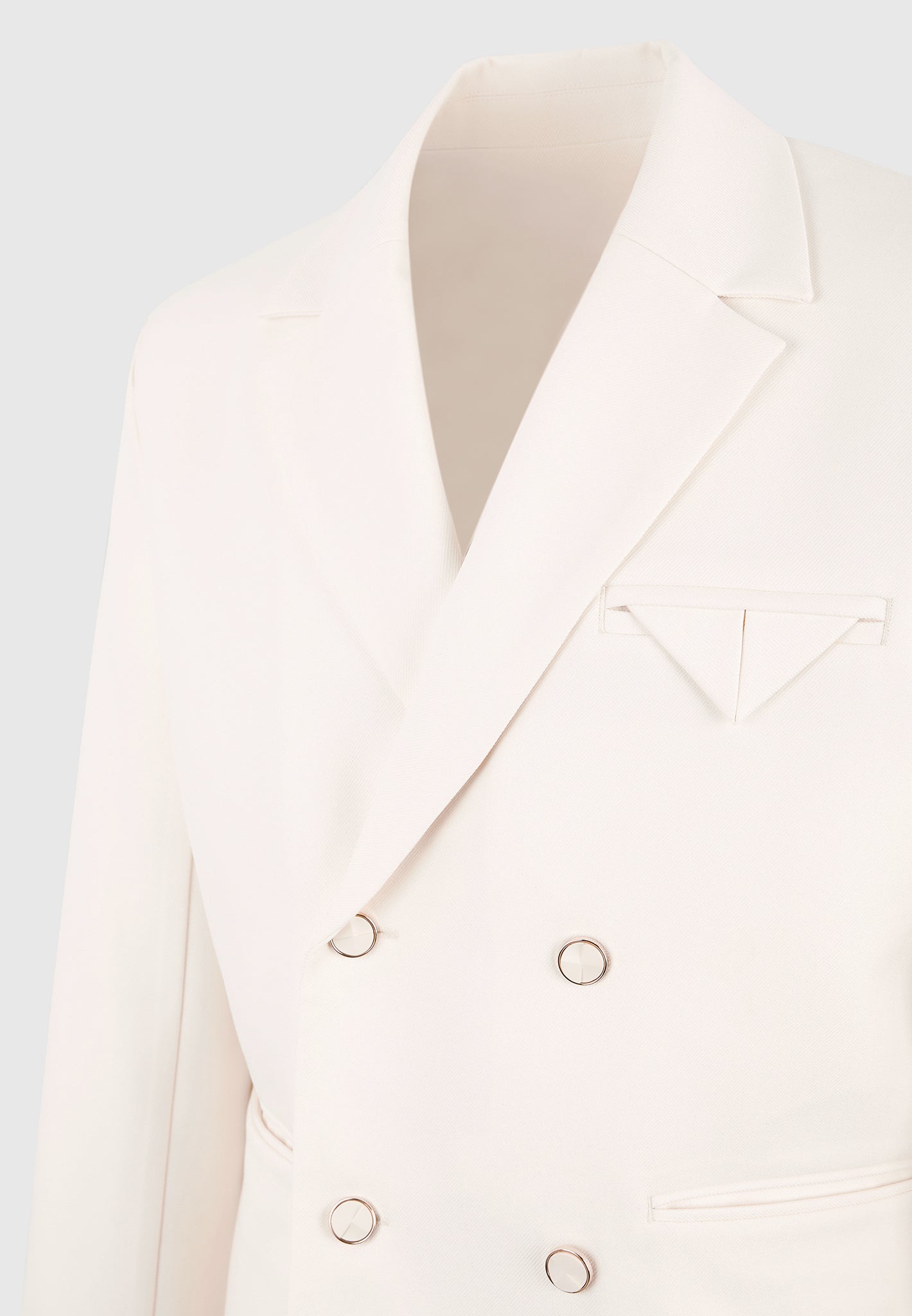 Didier - Double Breasted Tailored Suit Jacket - Cream