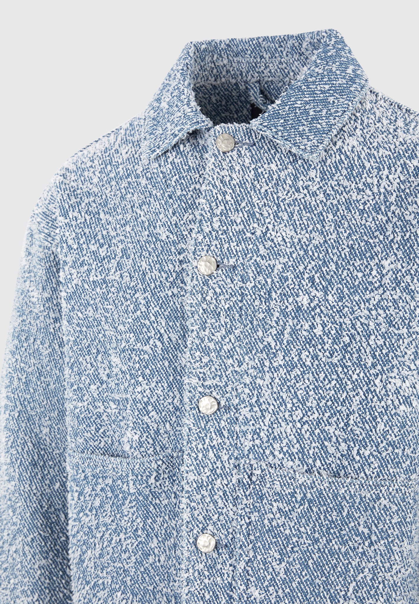 Damien - Boucle Jacket with Back Pleat - Blue