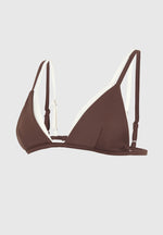 Lydie - Double Layer Bikini Top - Brown/Cream