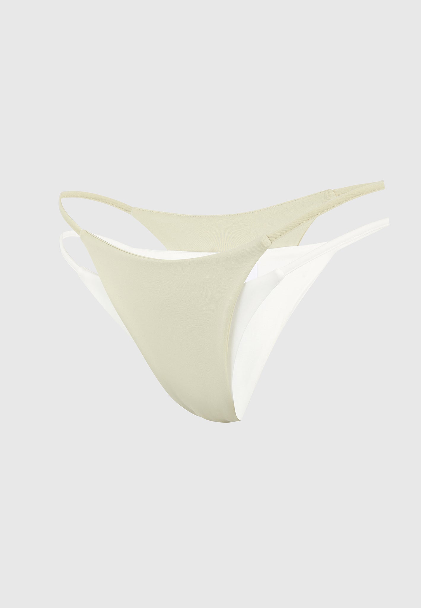 Nelly - Double Layer Bikini Bottoms - Sage/White