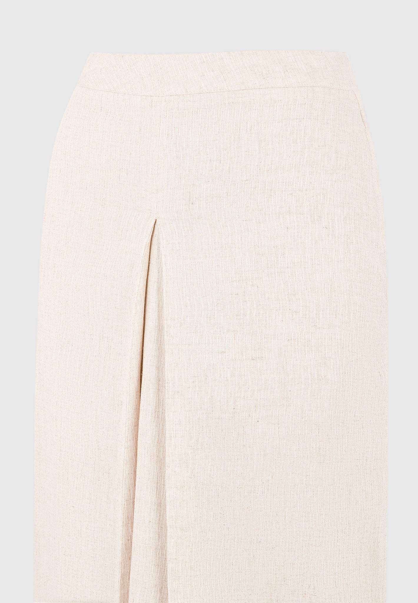 R⁠egine - Linen A-Line Maxi Skirt - Natural