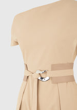 Valerie - Tailored Off Shoulder Jumpsuit with Belt - Beige