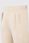 Nolan - Twin Pleat Chino Trousers with Stitch Detail - Beige