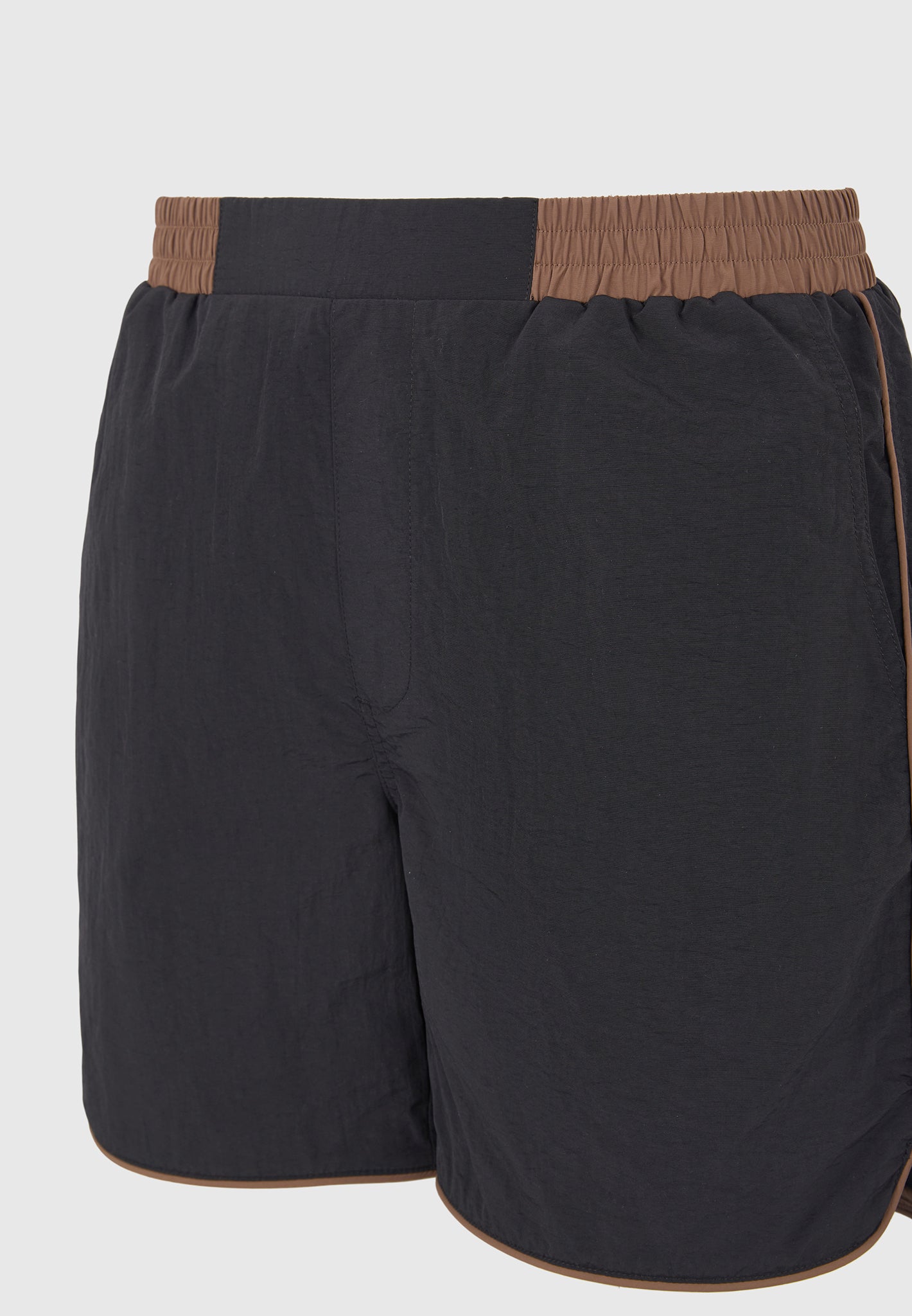 Ferdinand - Swim Shorts with Contrast Waistband - Black