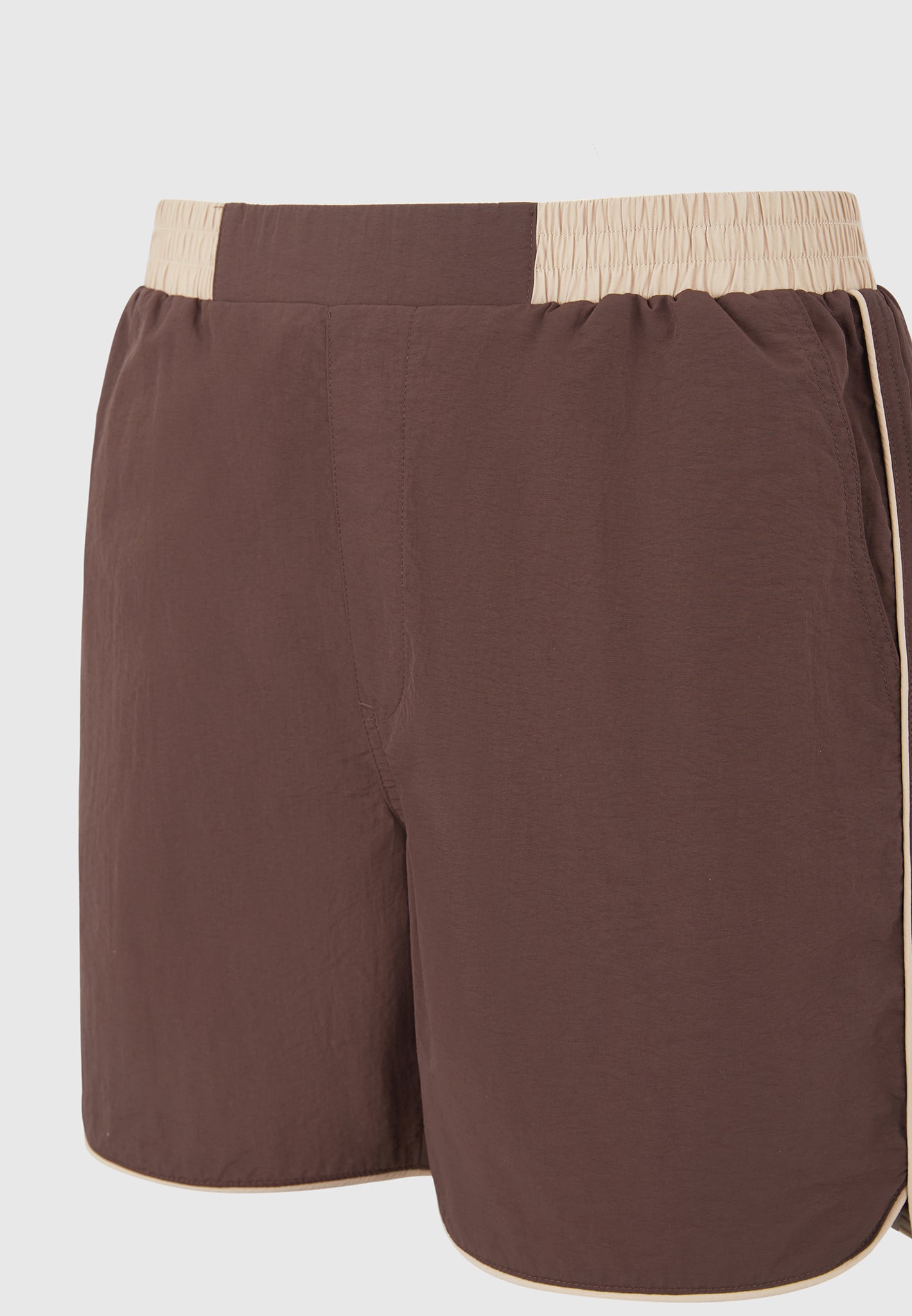 Ferdinand - Swim Shorts with Contrast Waistband - Brown