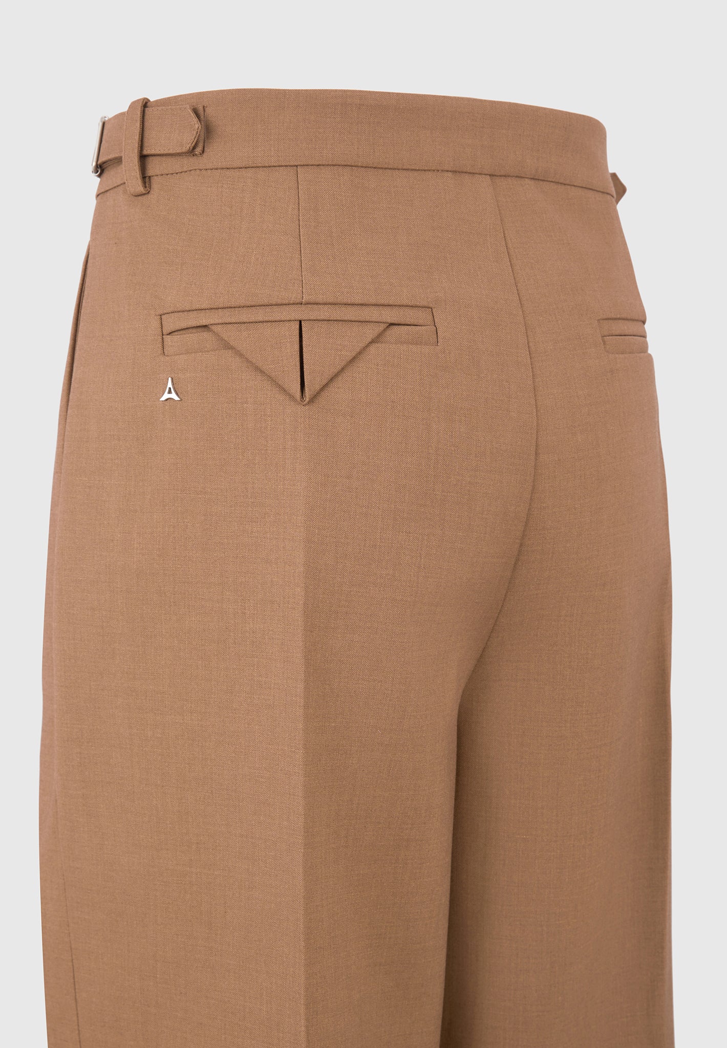 Octave - Wide Leg Twin Pleat Tailored Trousers - Fawn