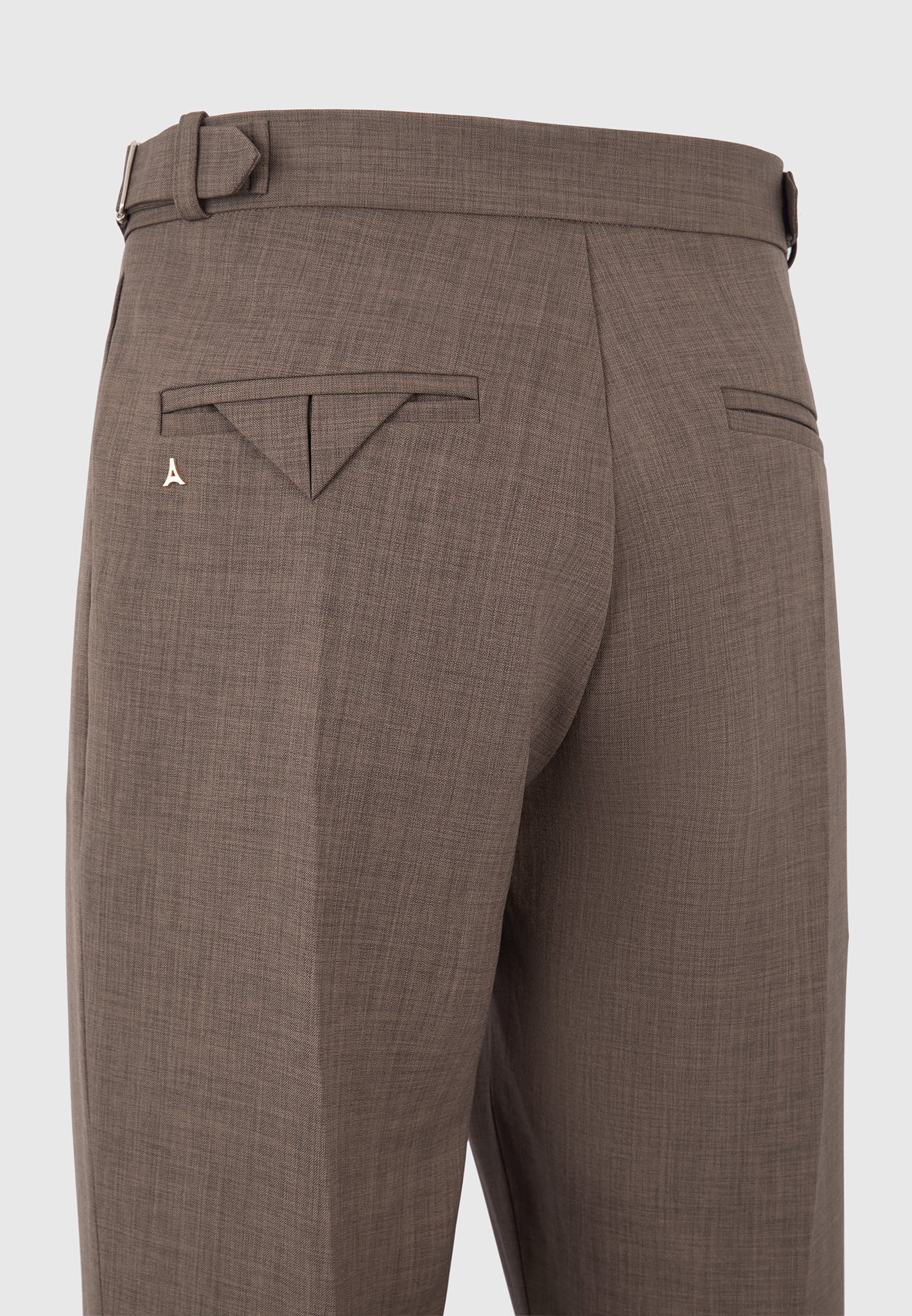 Joseph - Regular Fit Hatched Tailored Trousers - Light Brown