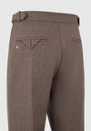 Joseph - Regular Fit Hatched Tailored Trousers - Light Brown