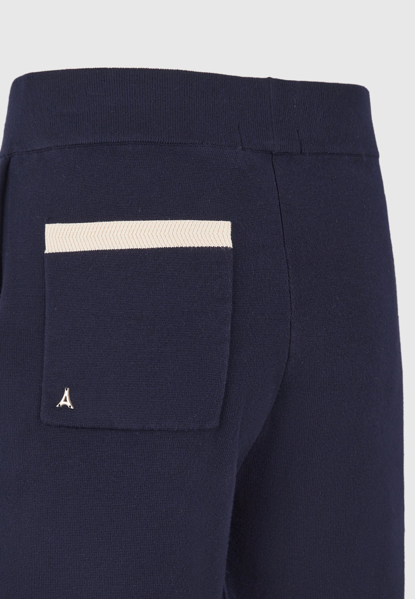 Regis - Contrast Detail Knit Shorts - Navy