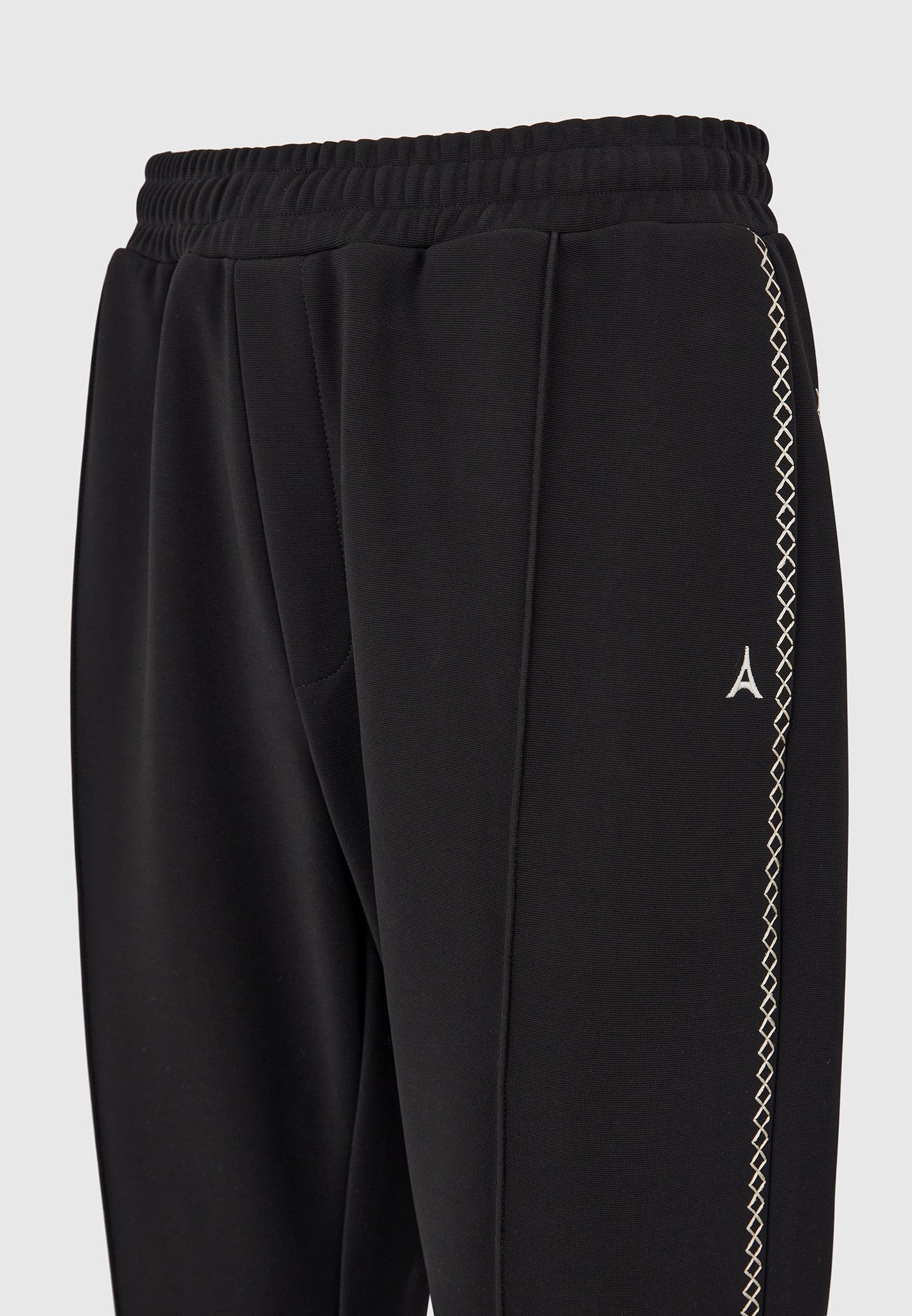 Gael - Contrast Whipstitch Relaxed Track Pants - Black