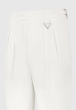 Pierre - Relaxed Fit Linen Pleated Trousers - White