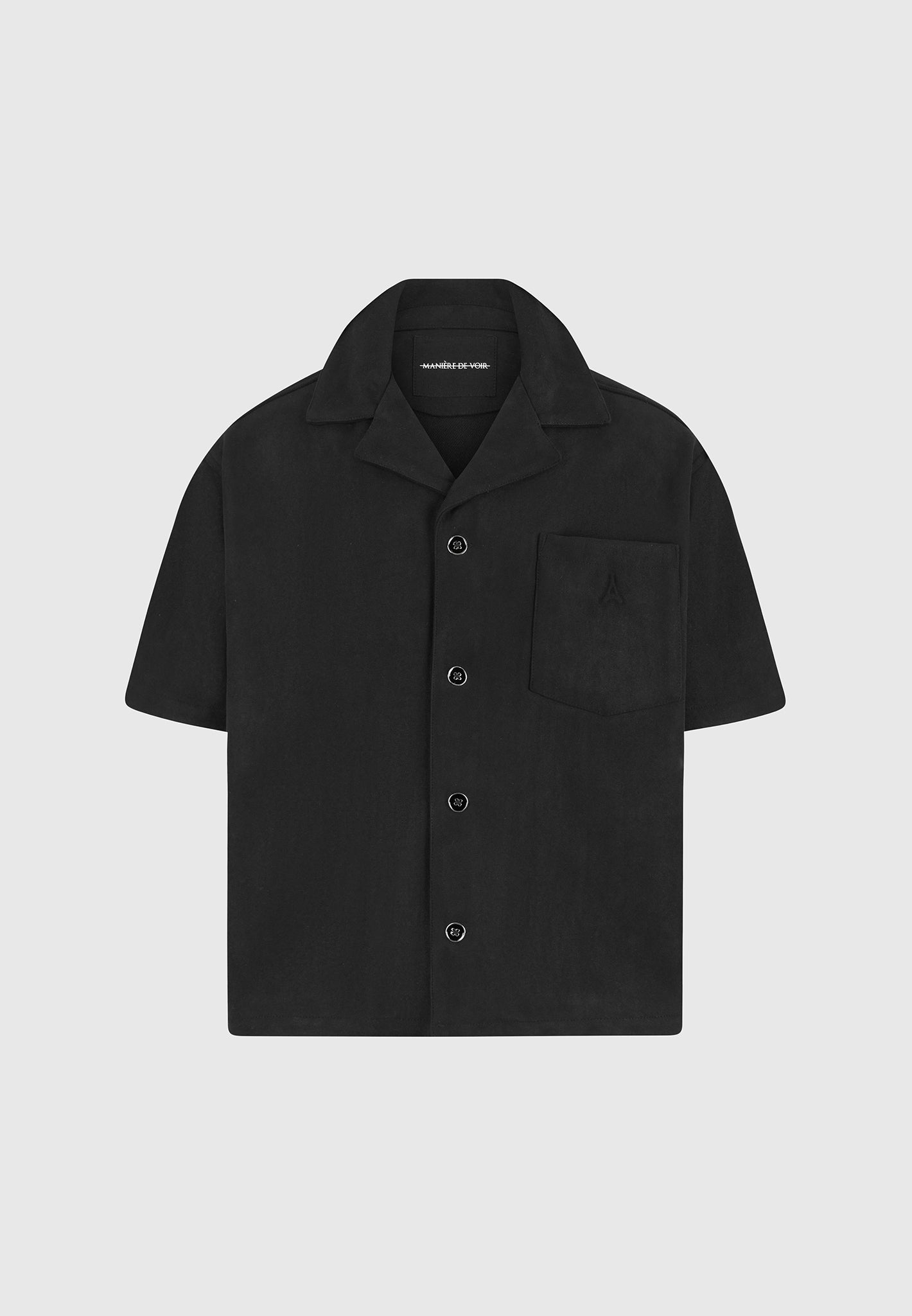 Luc - Boxy Suede Shirt - Black