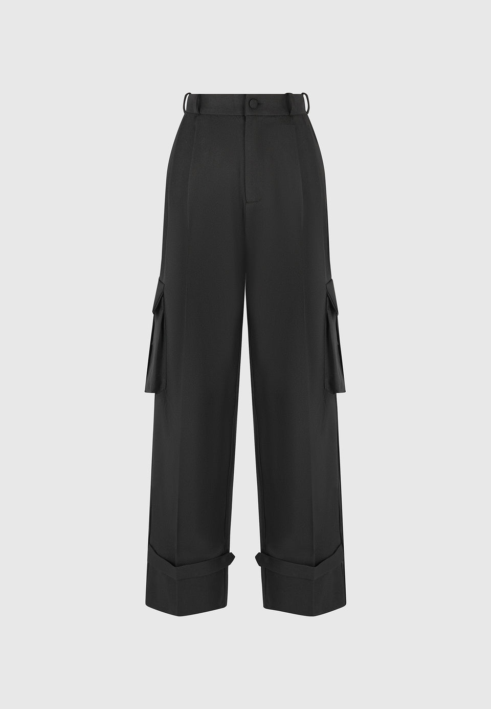 danielle-tailored-pleated-cargo-trousers-black