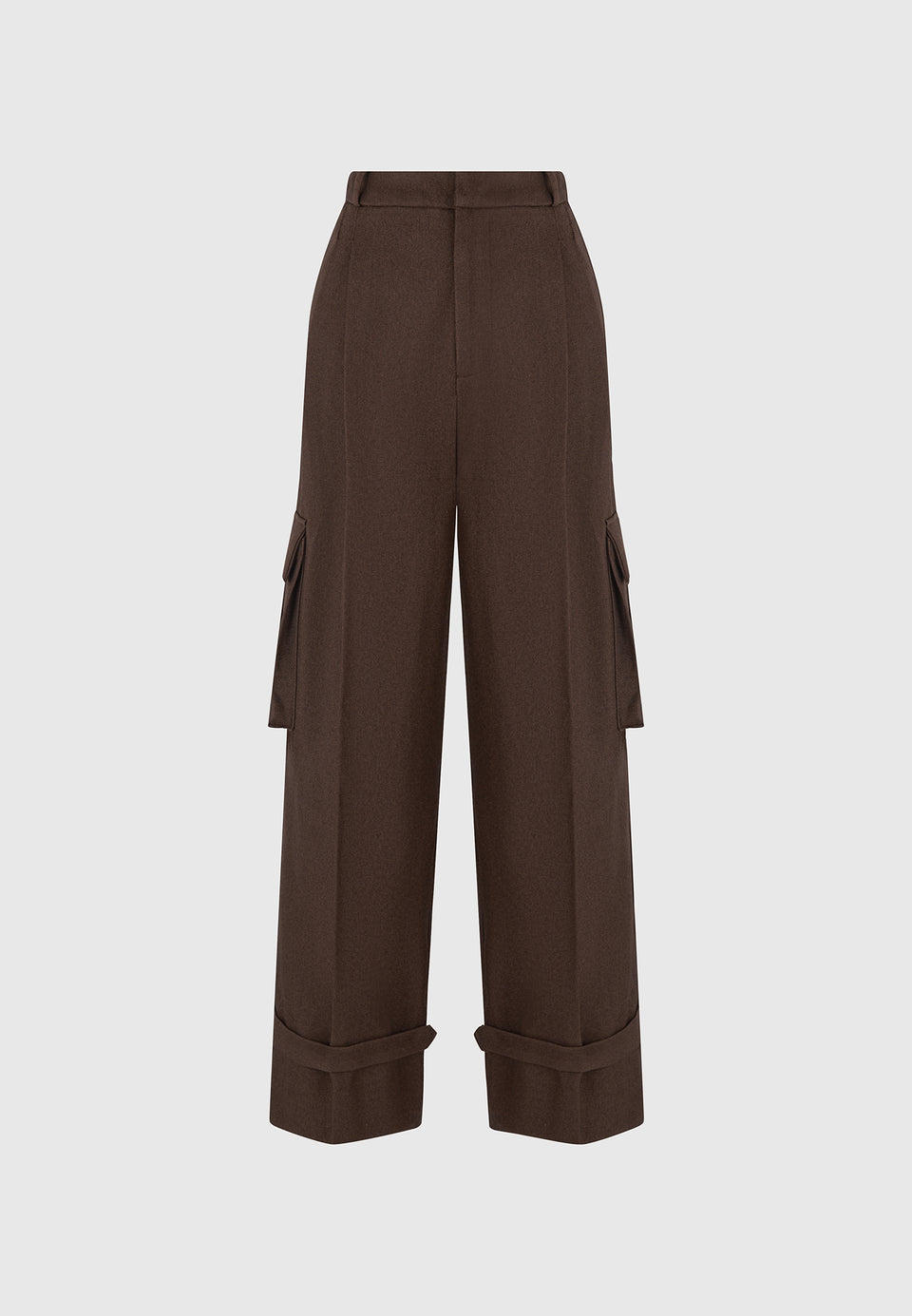 danielle-tailored-pleated-cargo-trousers-brown
