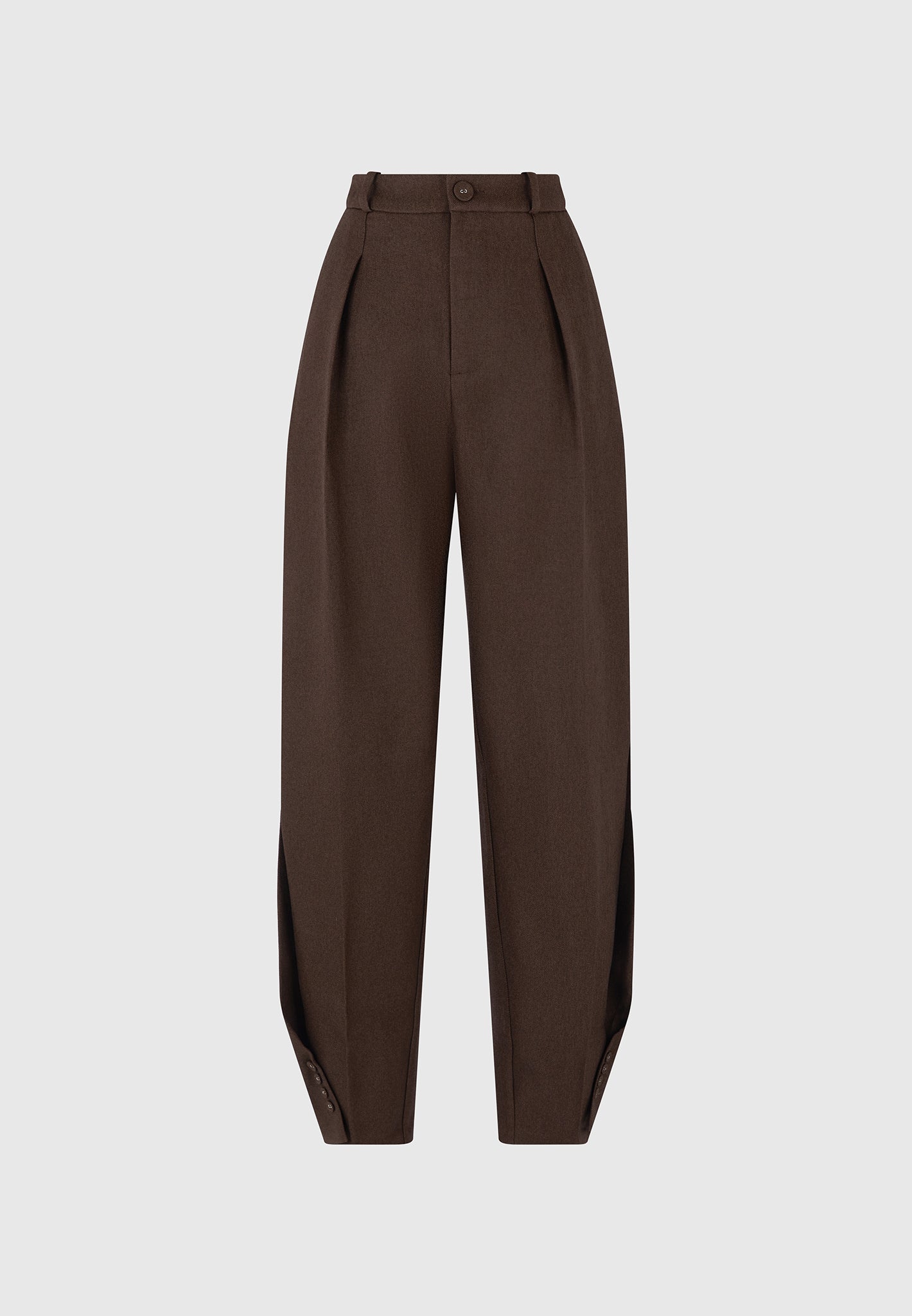 Sophie - Twist Leg Tailored Trousers - Brown