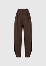 Sophie - Twist Leg Tailored Trousers - Brown