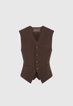 Christine - Tailored Cinch Waistcoat - Brown