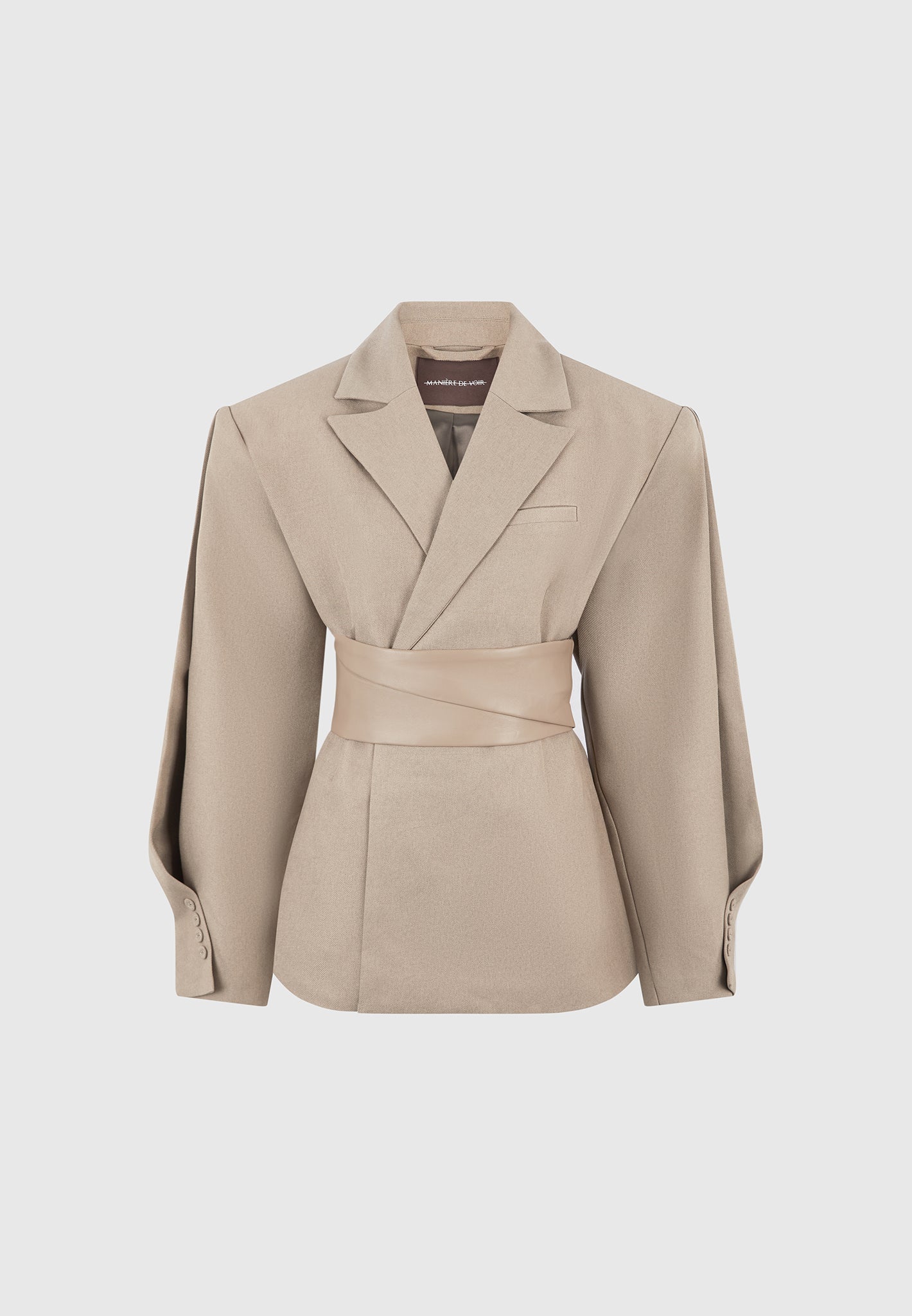 twist-sleeve-tailored-blazer-with-belt-taupe