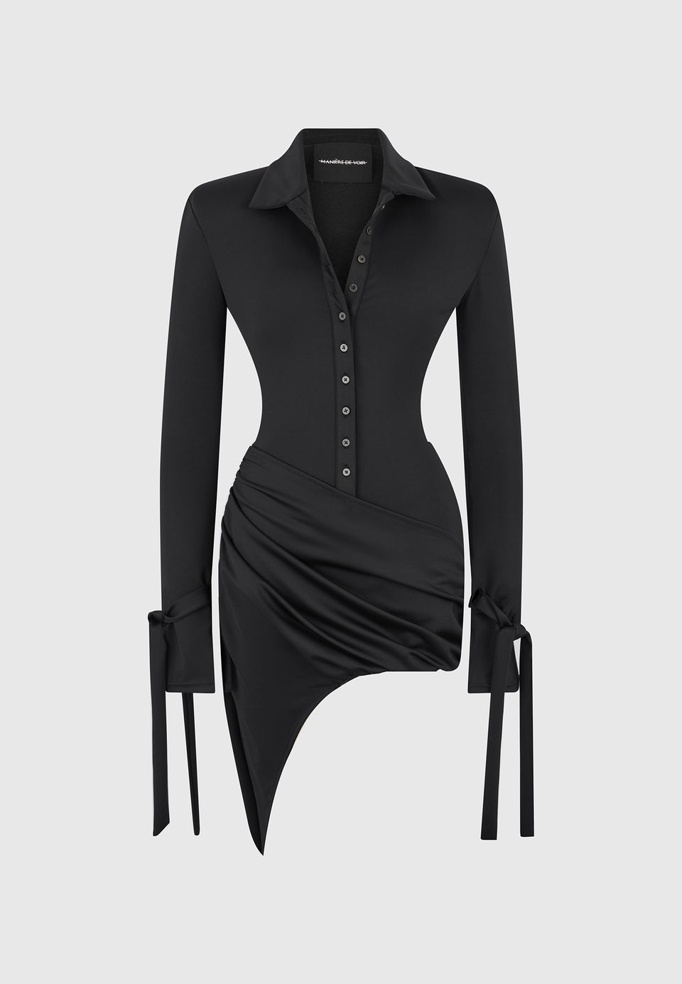 diane-draped-asymmetric-mini-dress-black