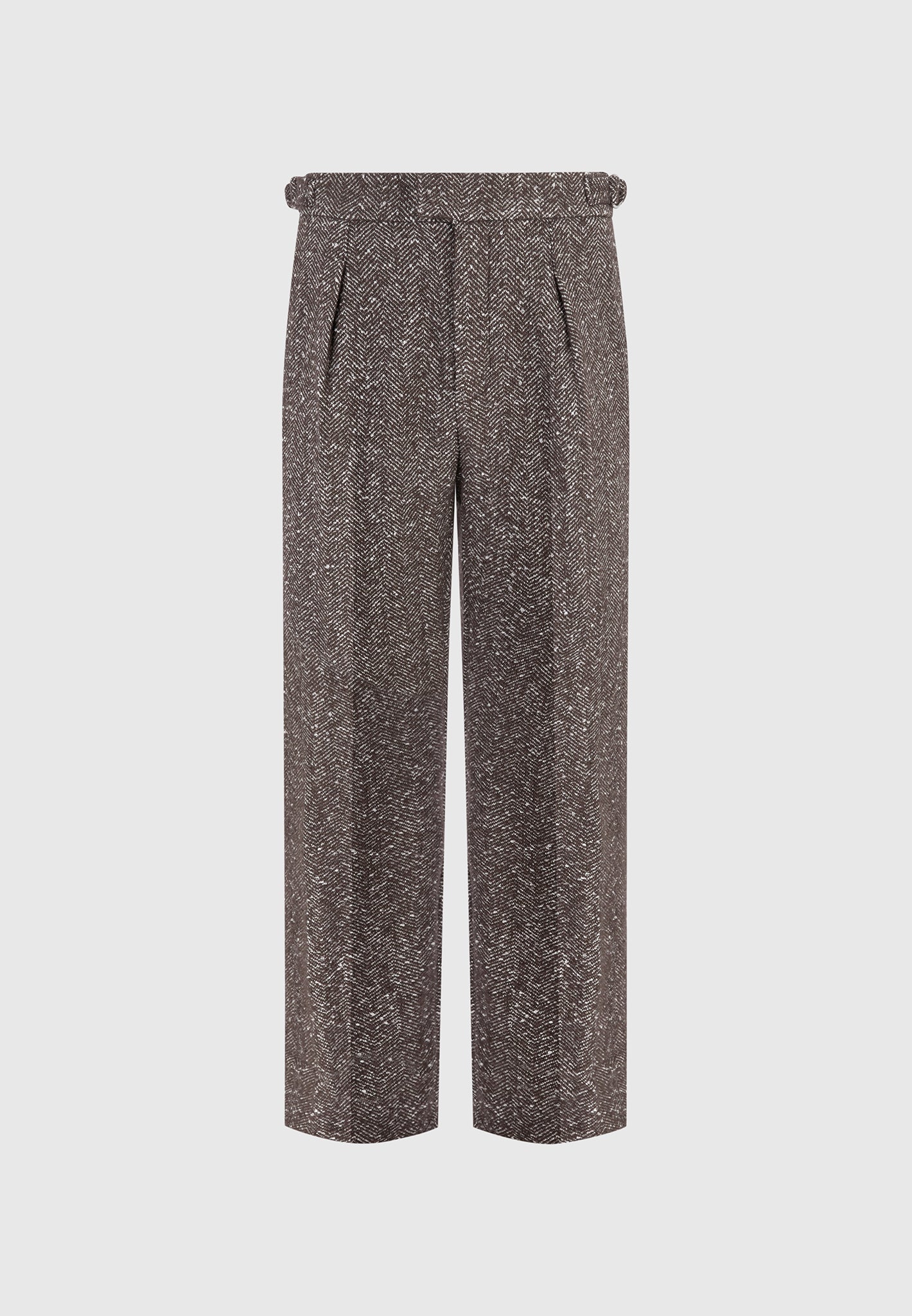relaxed-fit-wool-blend-herringbone-pleated-tailored-trousers-brown