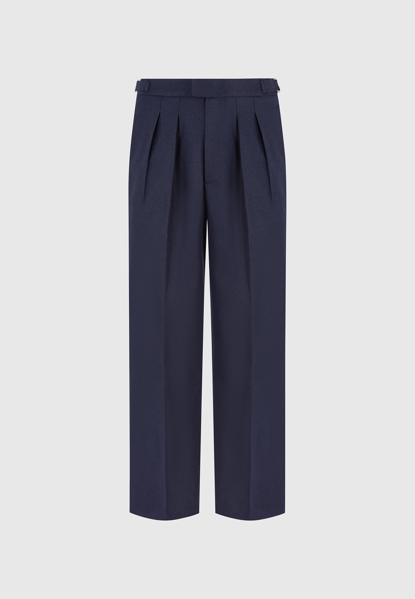 Pierre - Relaxed Fit Pleated Tailored Trousers - Navy