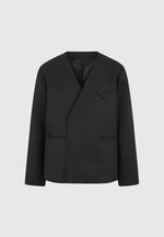 collarless-double-breasted-minimal-blazer-black