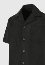 Luc - Boxy Suede Shirt - Black