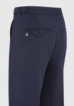 Pierre - Relaxed Fit Pleated Tailored Trousers - Navy
