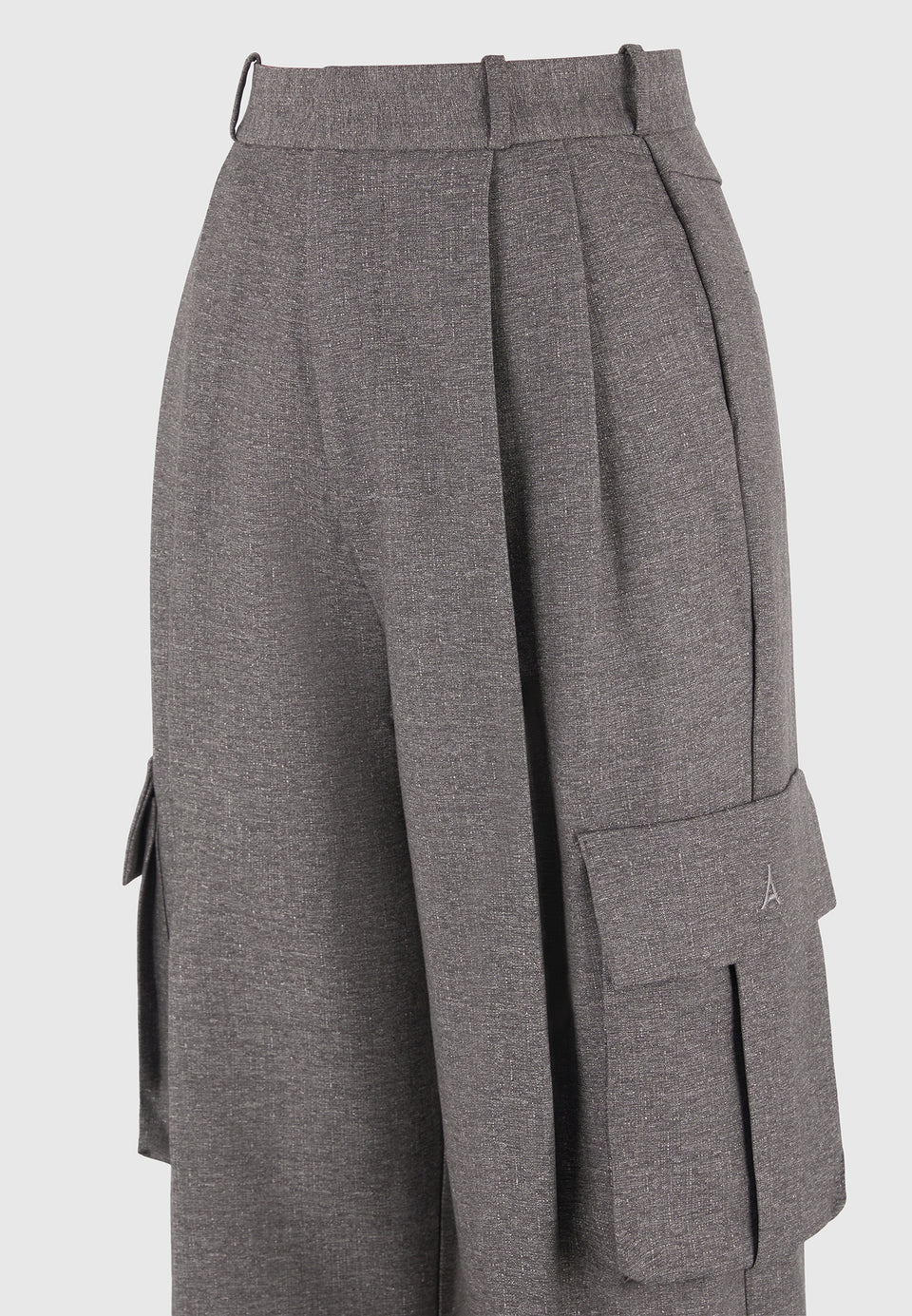 danielle-textured-tailored-pleated-cargo-trousers-grey-marl