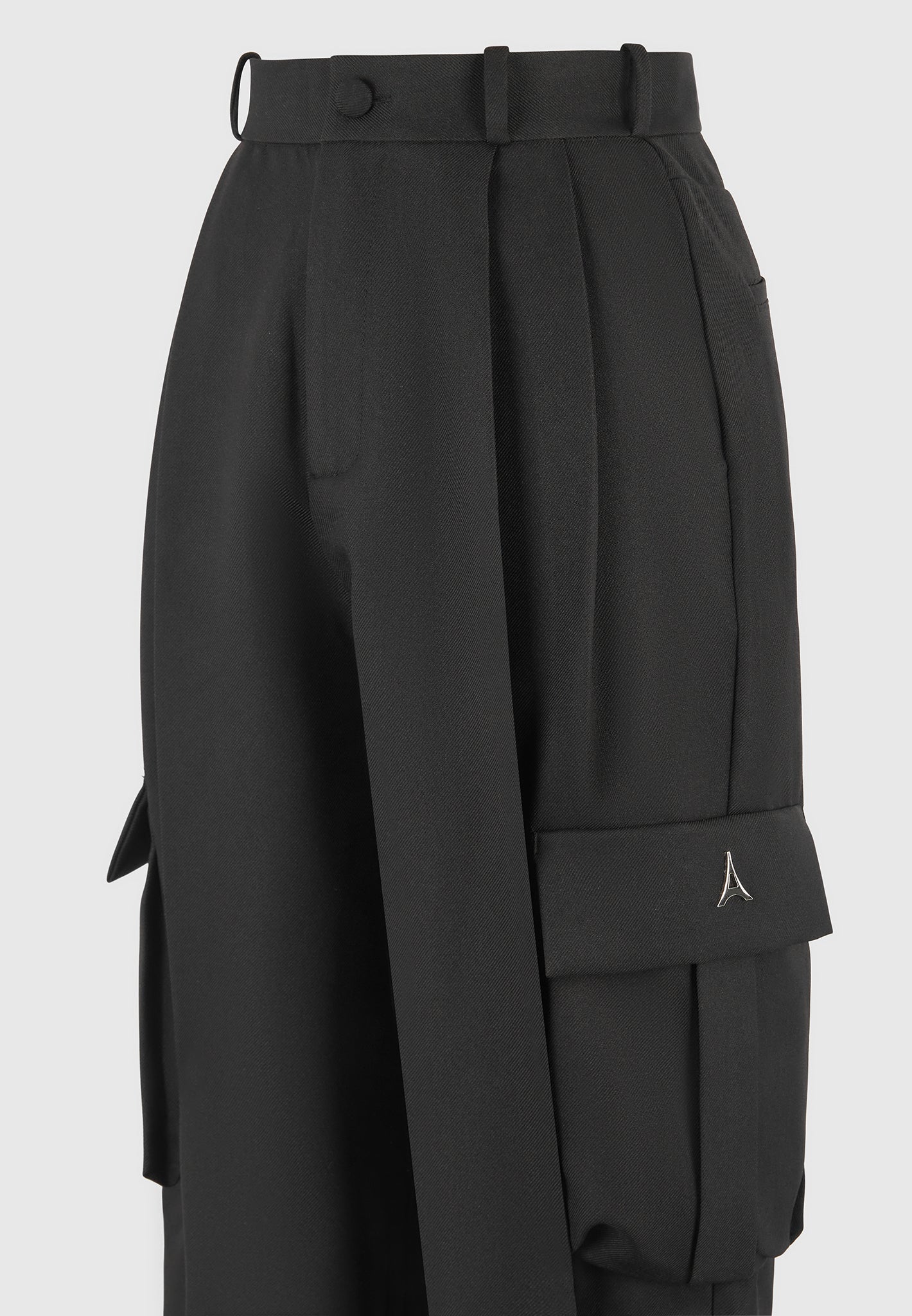 danielle-tailored-pleated-cargo-trousers-black