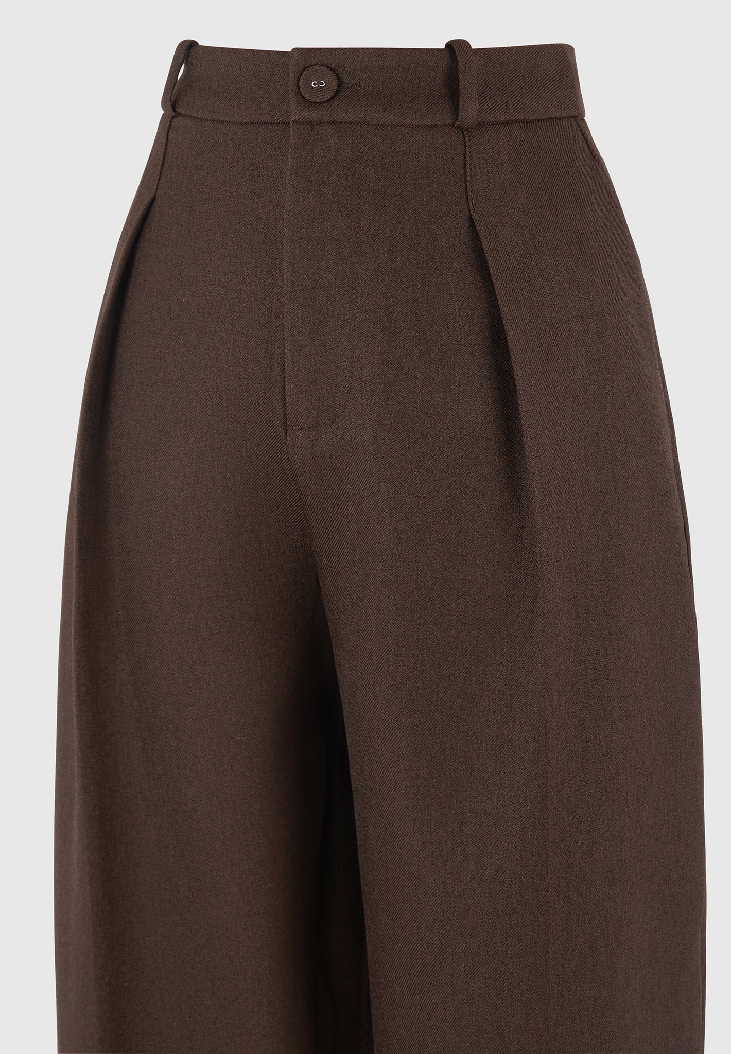 Sophie - Twist Leg Tailored Trousers - Brown