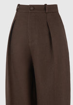 Sophie - Twist Leg Tailored Trousers - Brown