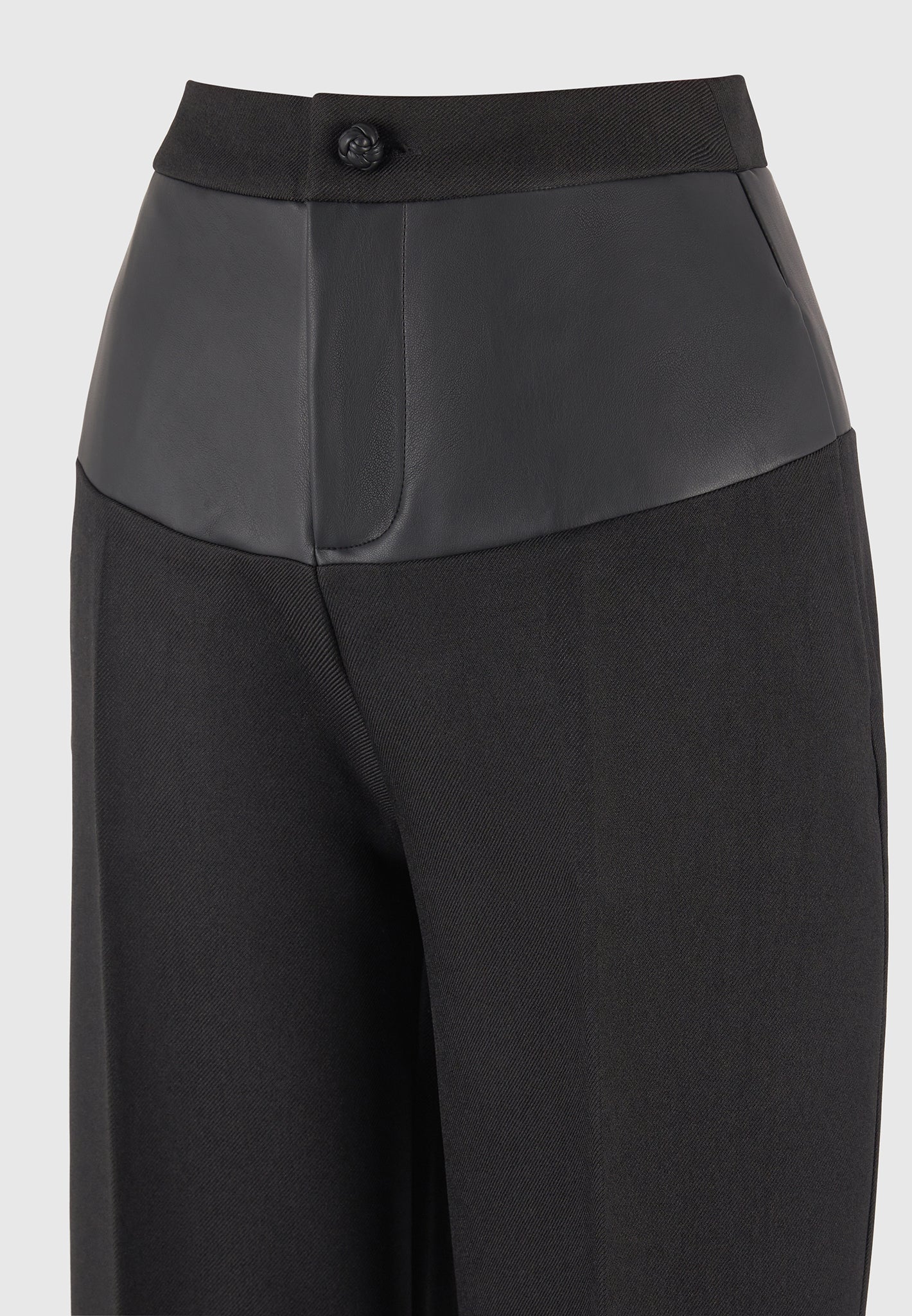 blanche-leather-panel-tailored-trousers-black