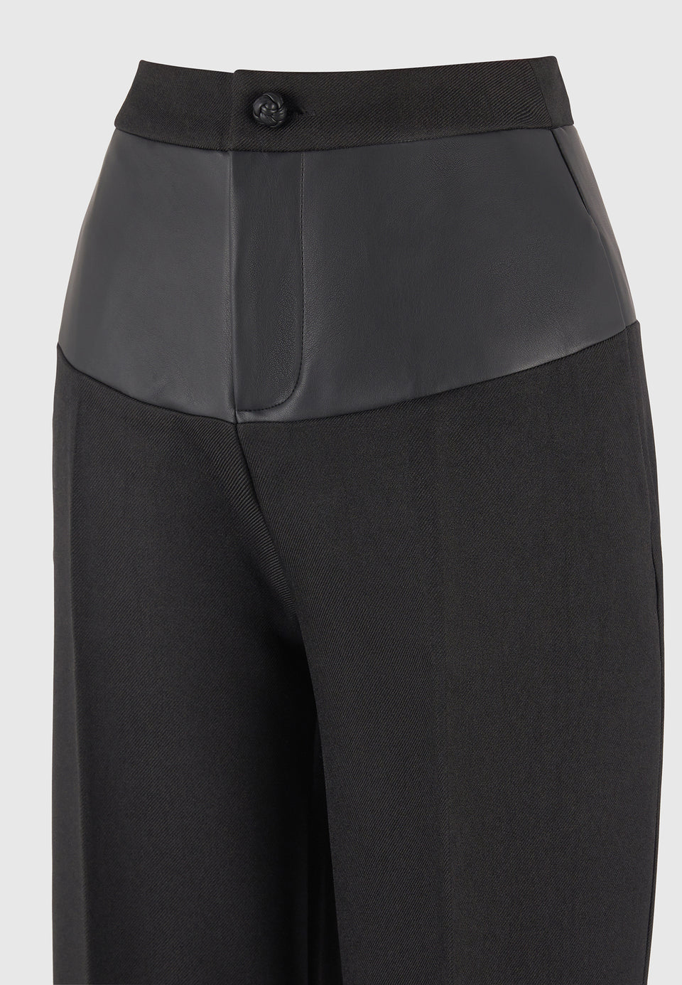 blanche-leather-panel-tailored-trousers-black