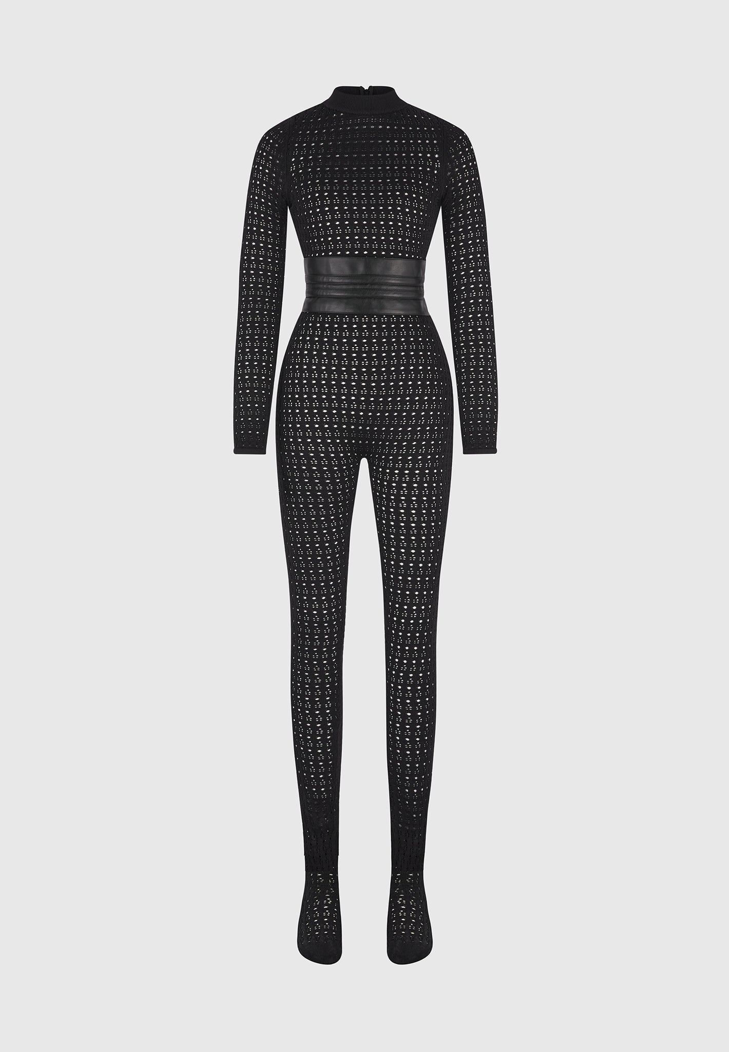 pointelle-knit-jumpsuit-with-belt-black