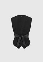 Christine - Suede Cinch Waistcoat - Black
