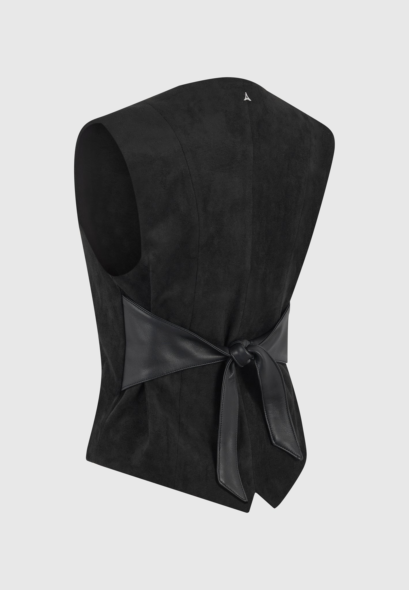 Christine - Suede Cinch Waistcoat - Black