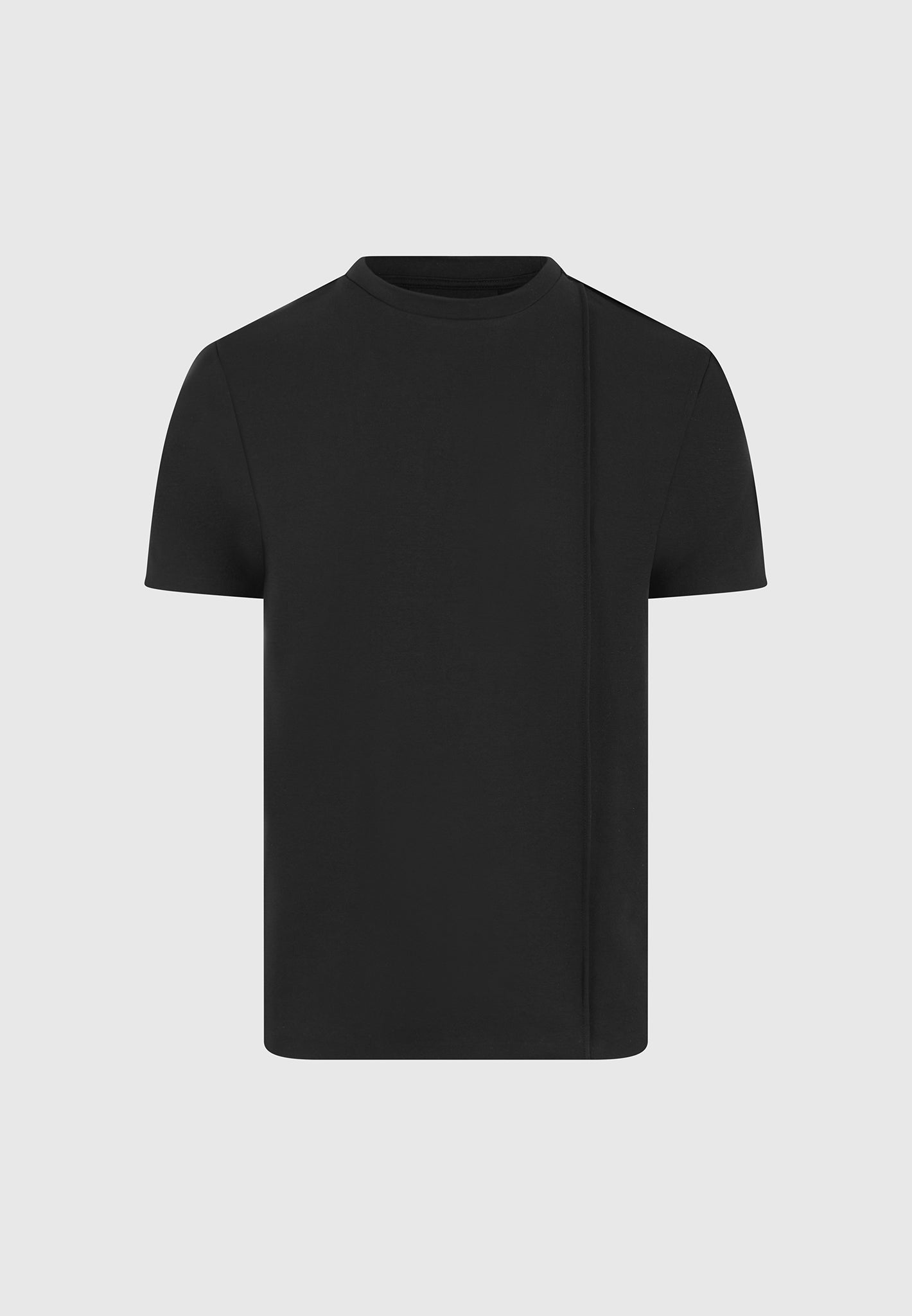 Bruno - Regular Fit Cotton T-Shirt with Pintuck - Black