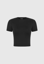 Léna - Double Layer Short Sleeve T Shirt - Black
